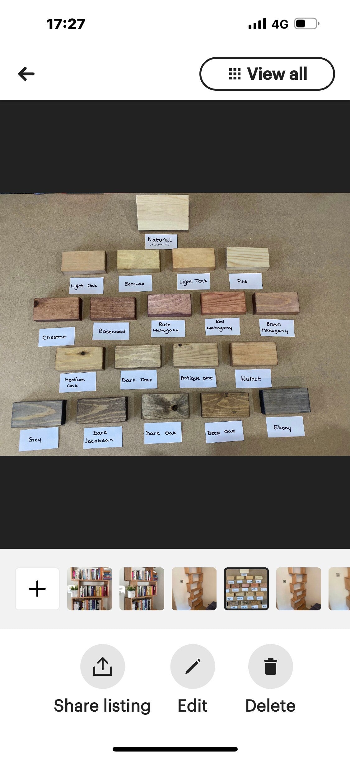 The Riddings stained double handmade plate rack storage