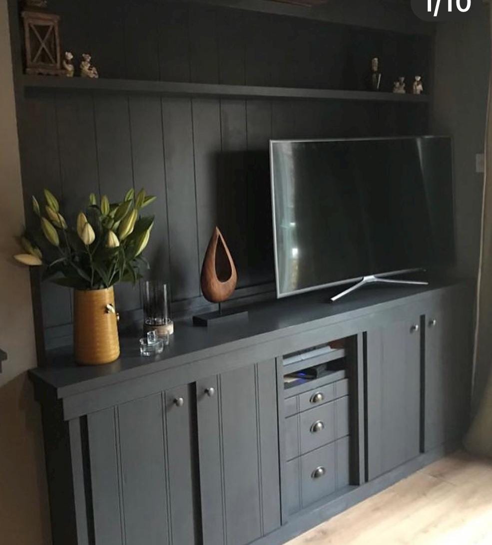 The puffin media centre bookcase custom bespoke made to order any farrow and ball colour finish deposit option available