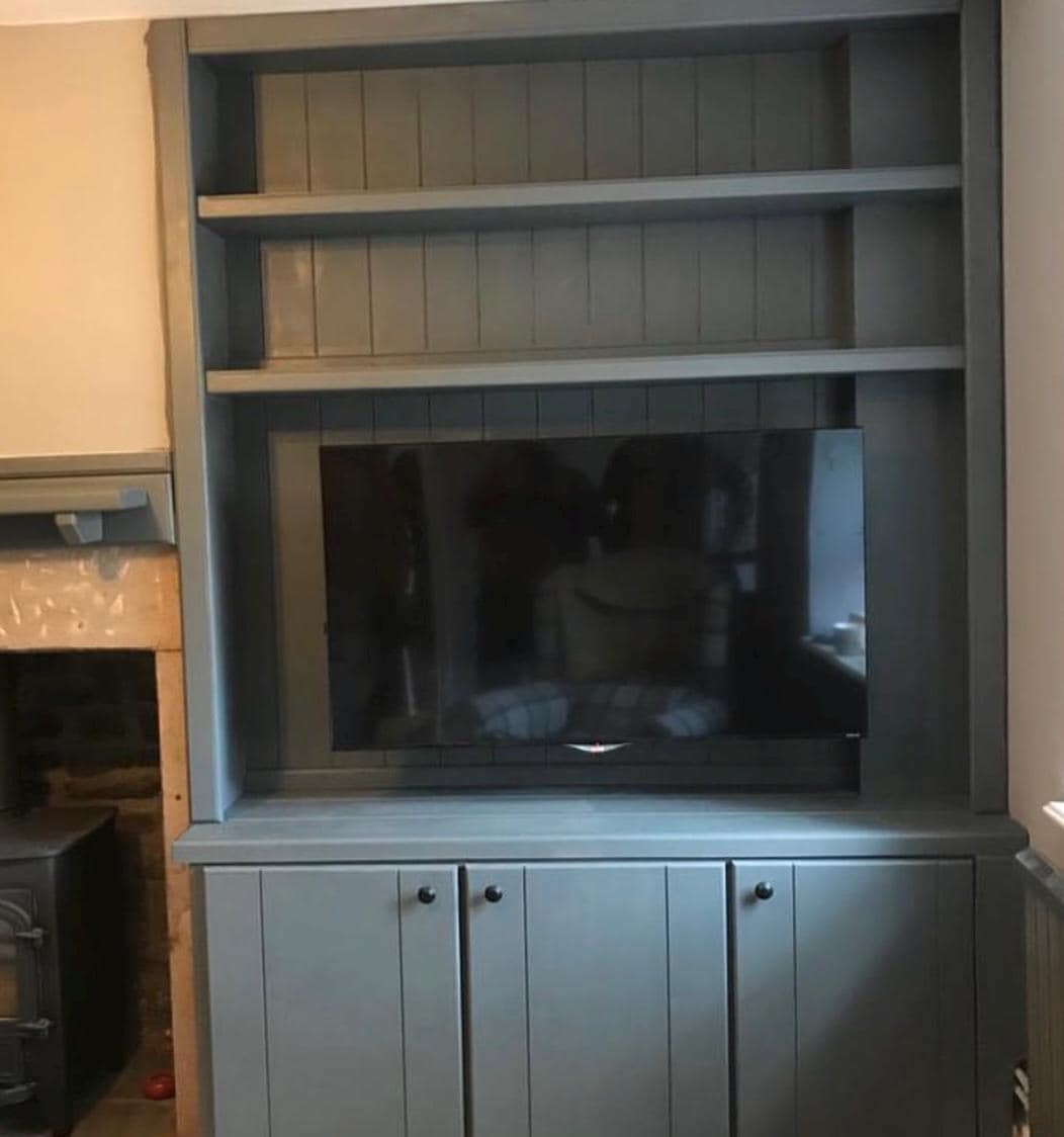 The swan media centre bookcase custom bespoke made to order any farrow and ball colour finish deposit option available