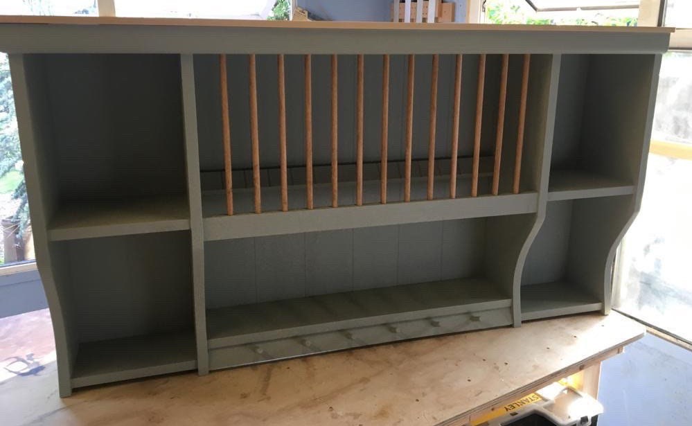 The crich handmade pine kitchen plate rack storage