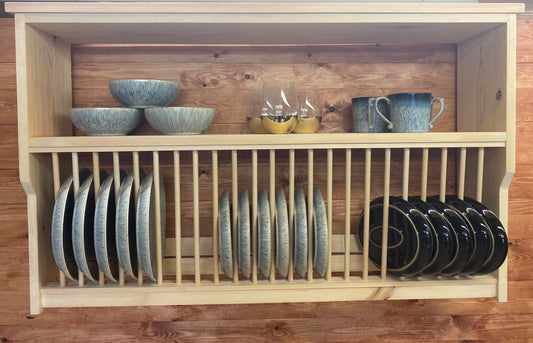 The Gloucestershire handmade plate rack storage - natural pine
