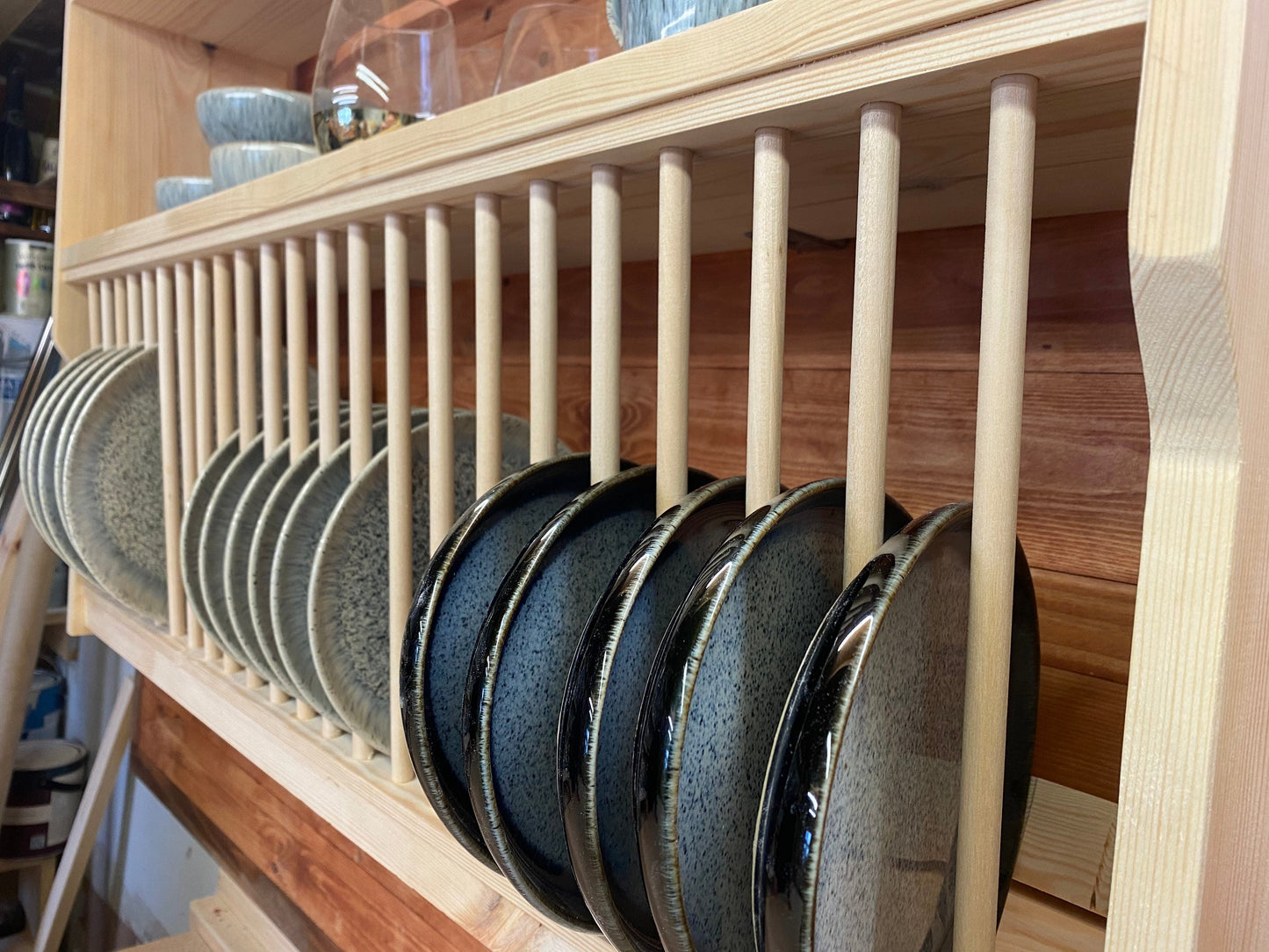 The Gloucestershire handmade plate rack storage - natural pine