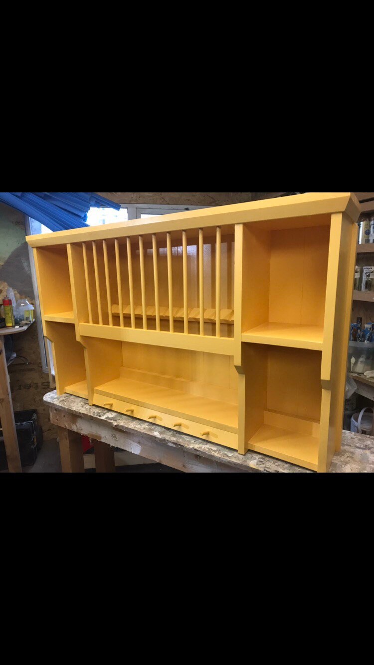 The Summer handmade pine kitchen plate rack storage available in your chosen f&b colour