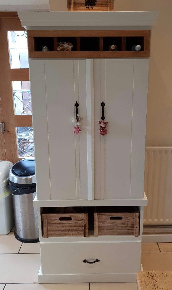 The cheadle Handcrafted bespoke custom made to order pine pantry finished in your chosen farrow and ball colour deposit option available