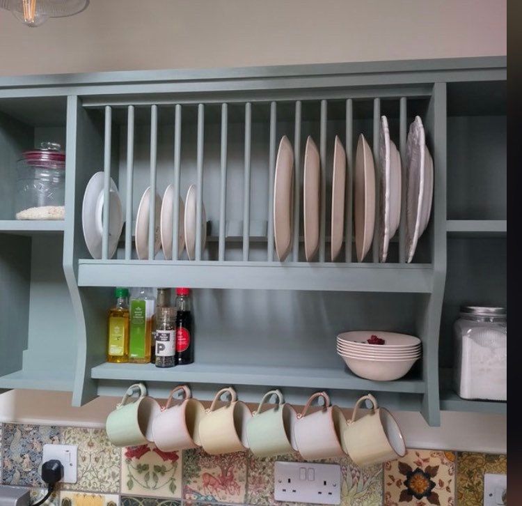 The crich handmade pine kitchen plate rack storage please look at liz review available in your chosen f&b colour