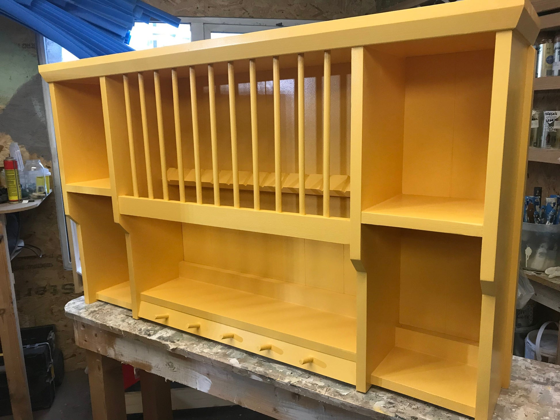 The Summer handmade pine kitchen plate rack storage available in your chosen f&b colour