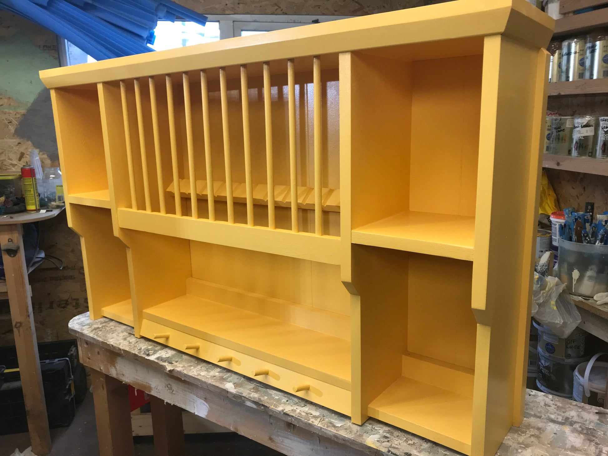 The Summer handmade pine kitchen plate rack storage available in your chosen f&b colour