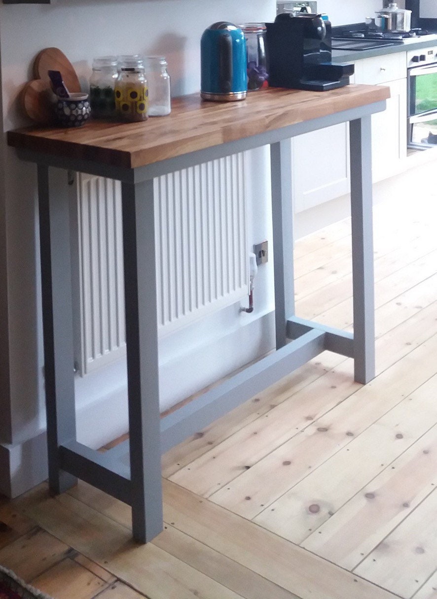 The ultimate Barista set includes kitchen pine handmade plate/cup shelf rack and slimline table