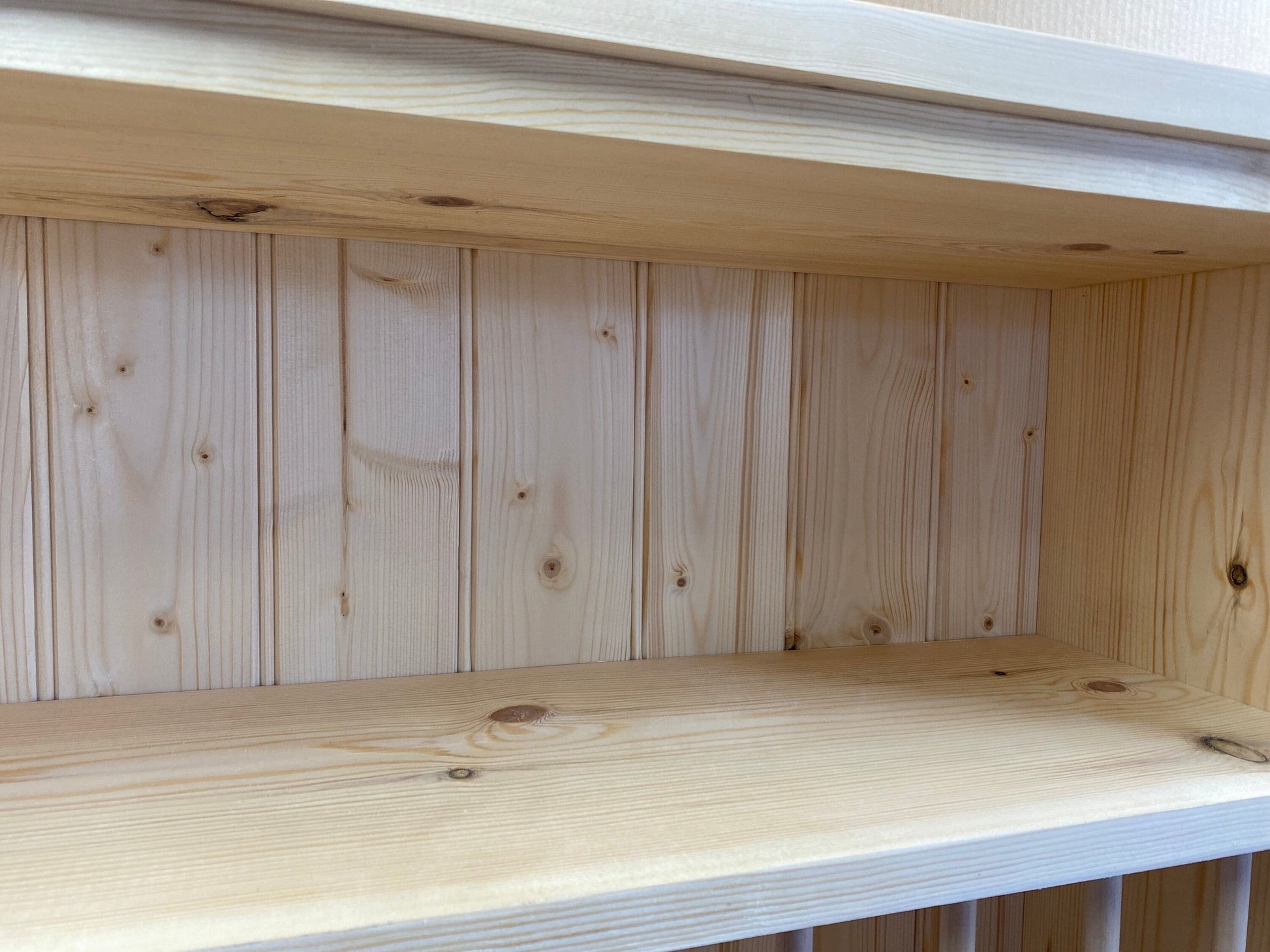 The Colchester natural kitchen solid pine handmade plate rack storage custom made to order