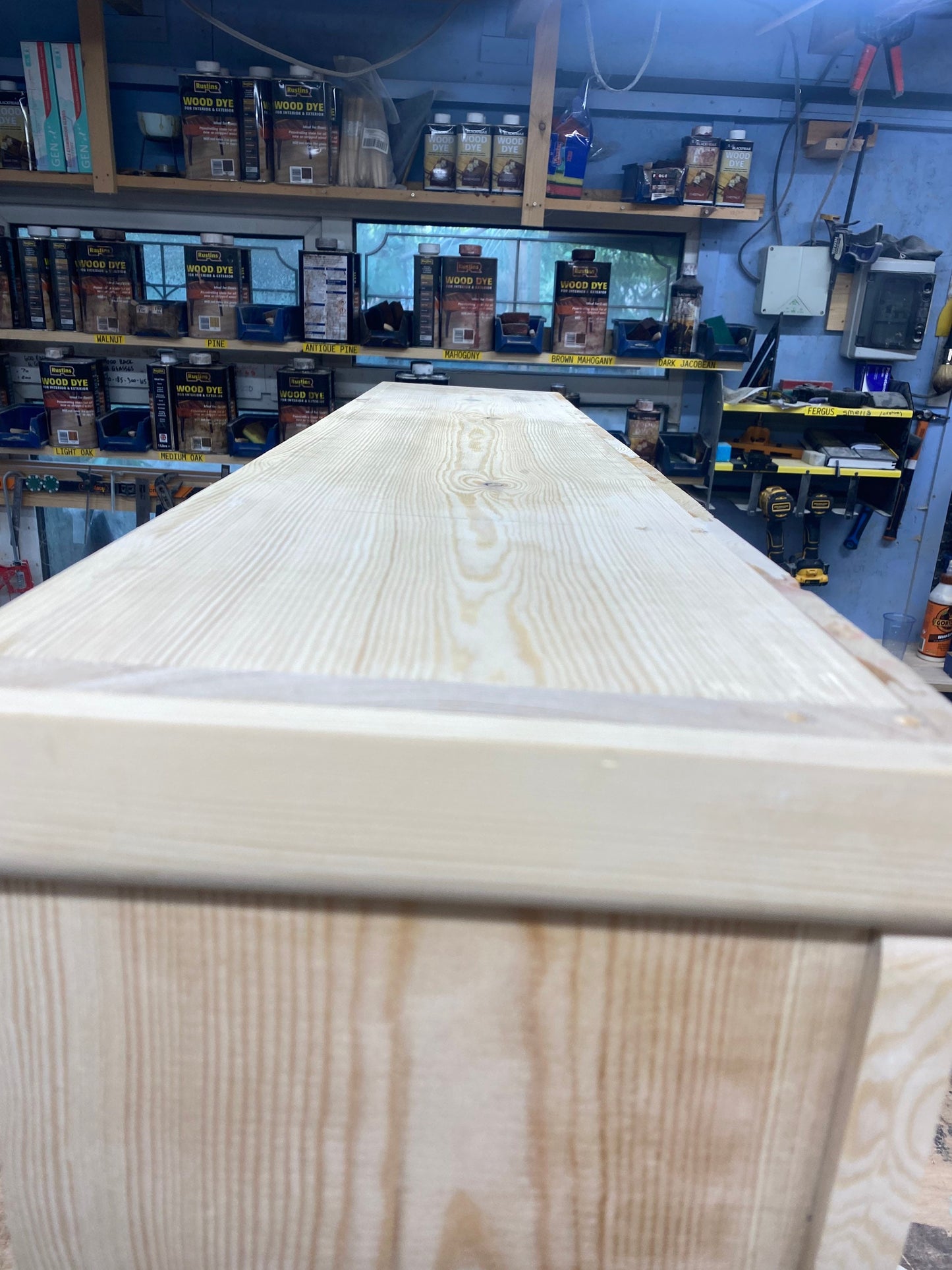 Rye handmade pine natural kitchen plate rack