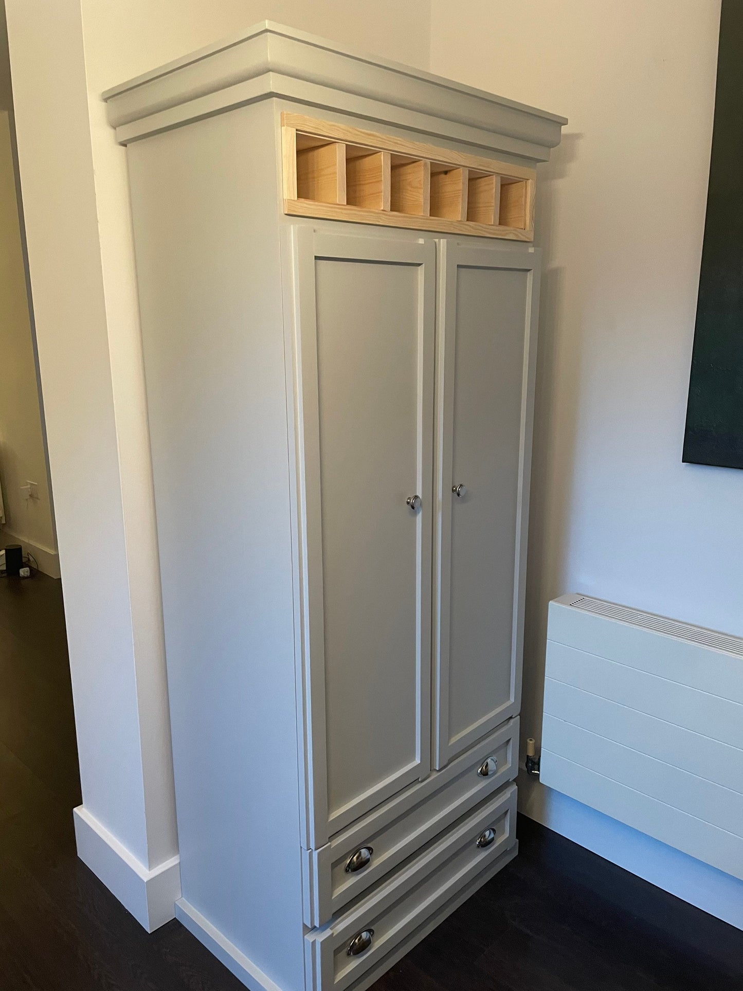 The Wales Handcrafted bespoke custom made to order pantry larder finished in your chosen farrow and ball colour deposit available