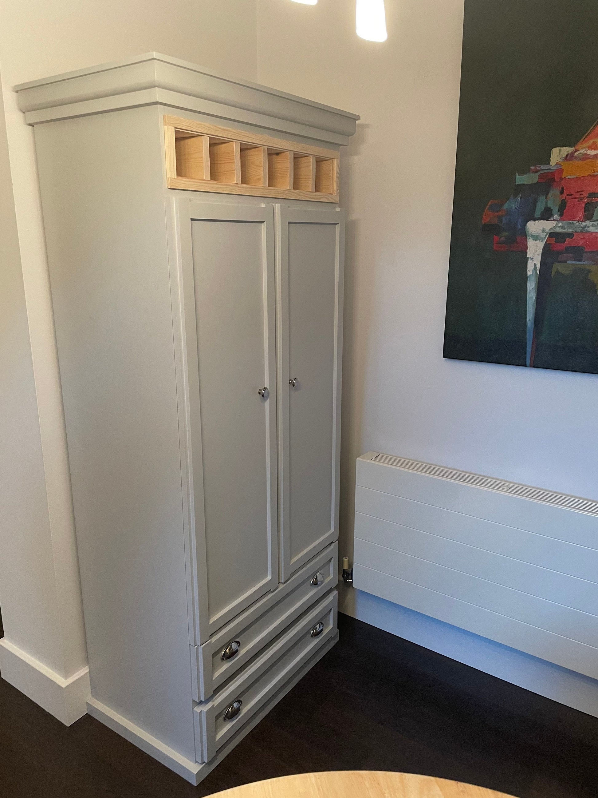 The Wales Handcrafted bespoke custom made to order pantry larder finished in your chosen farrow and ball colour deposit available