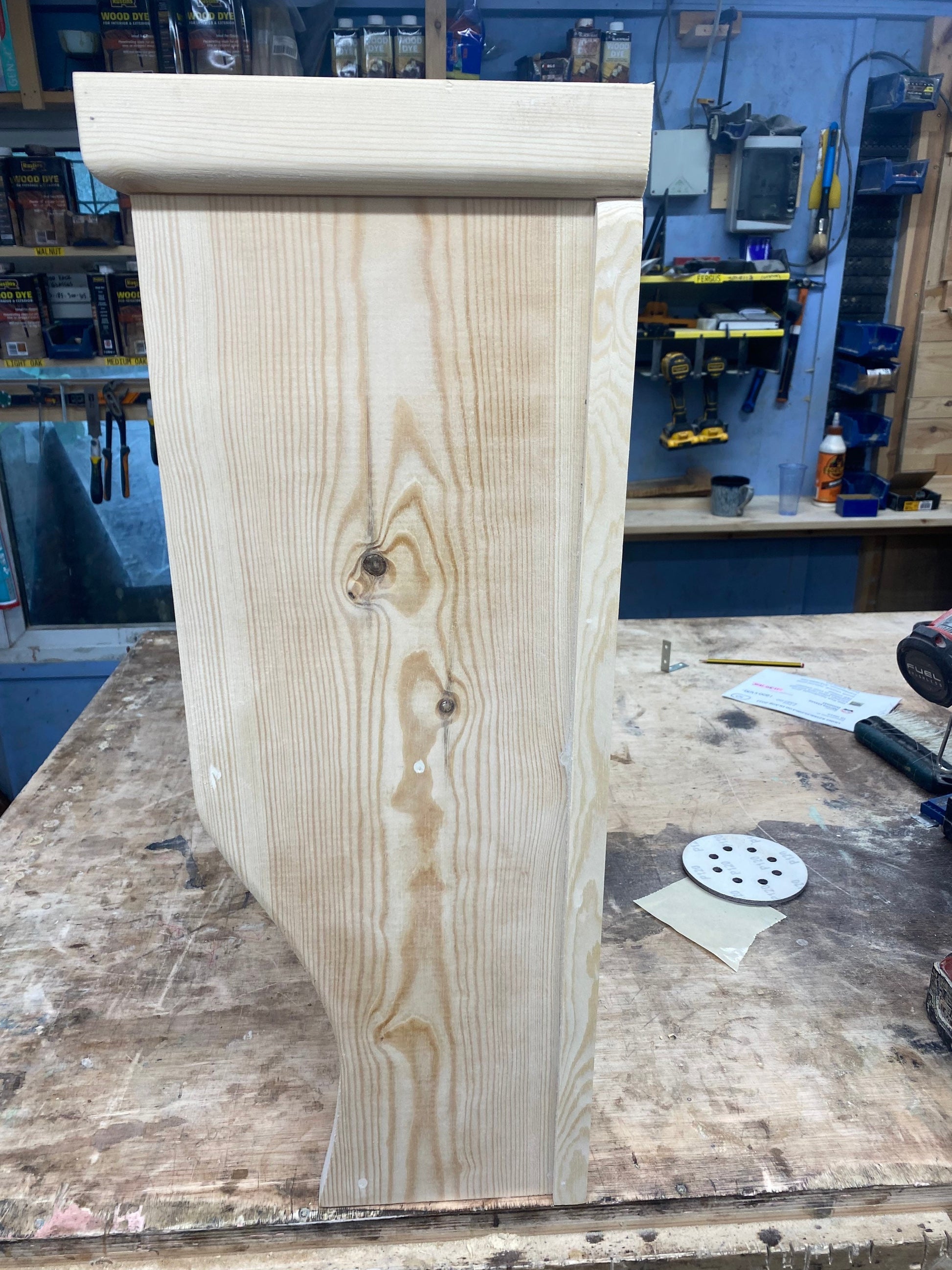 Rye handmade pine natural kitchen plate rack