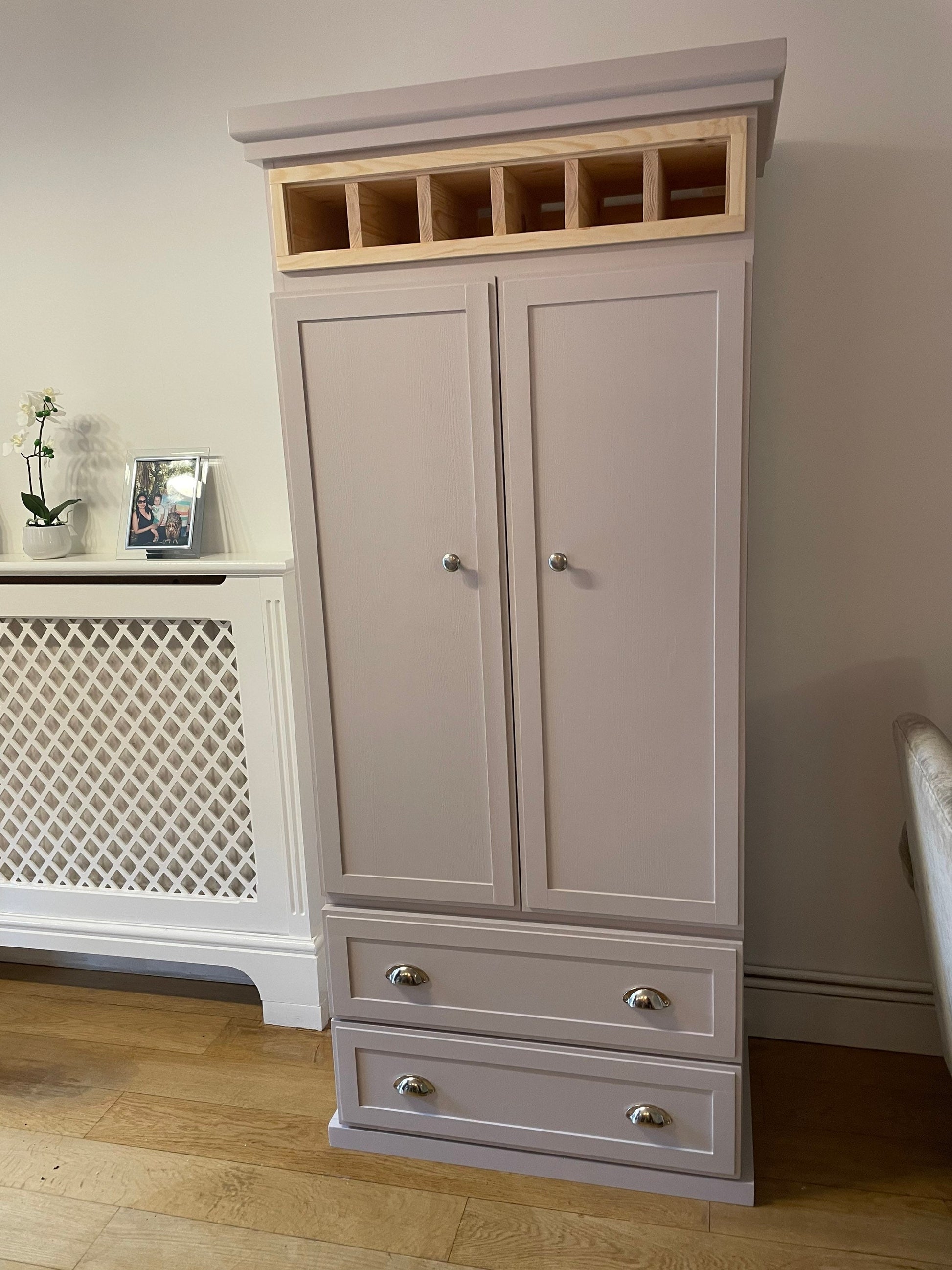 The Wales Handcrafted bespoke custom made to order pantry larder finished in your chosen farrow and ball colour deposit available
