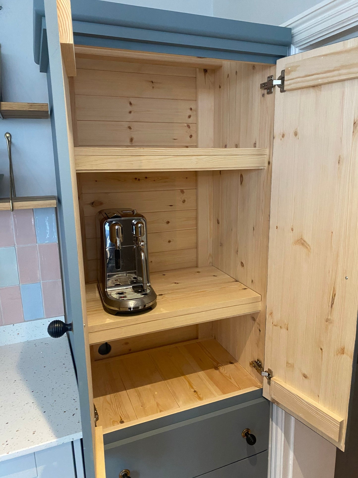 The Hallam Handcrafted bespoke custom made to order pantry larder finished in your chosen farrow and ball colour