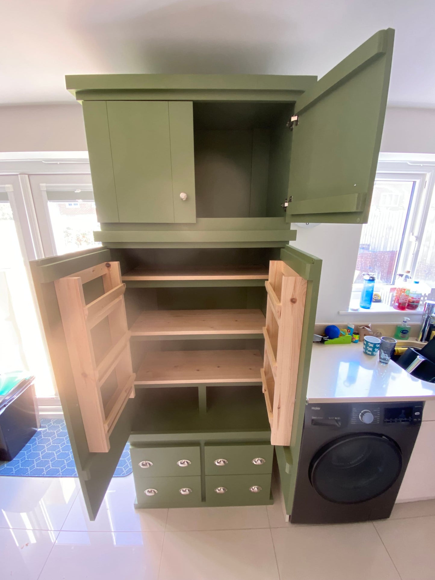 The Preston Handcrafted bespoke custom made to order pantry larder finished in your chosen farrow and ball colour deposit available