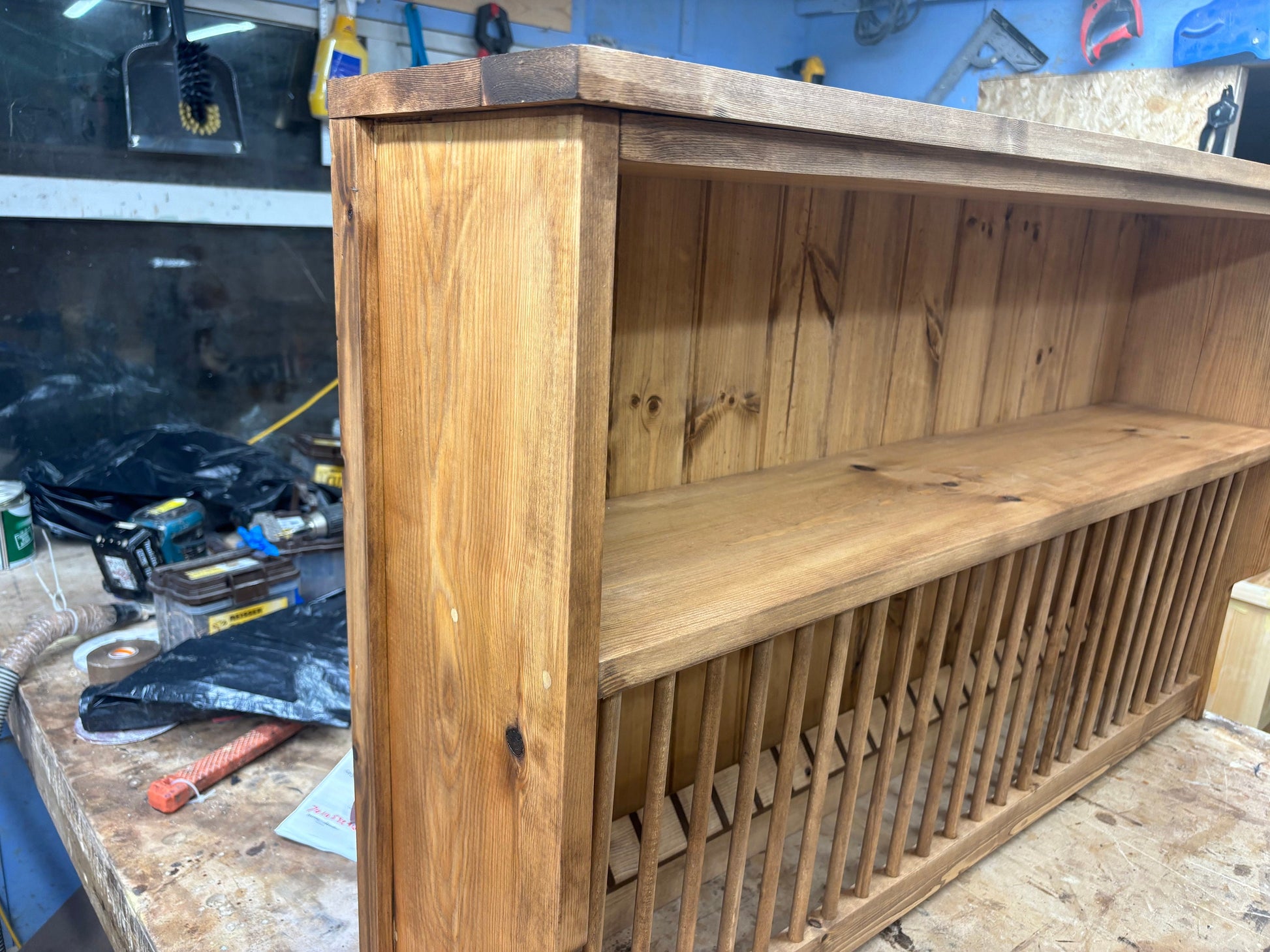 The Clyde handmade plate rack storage