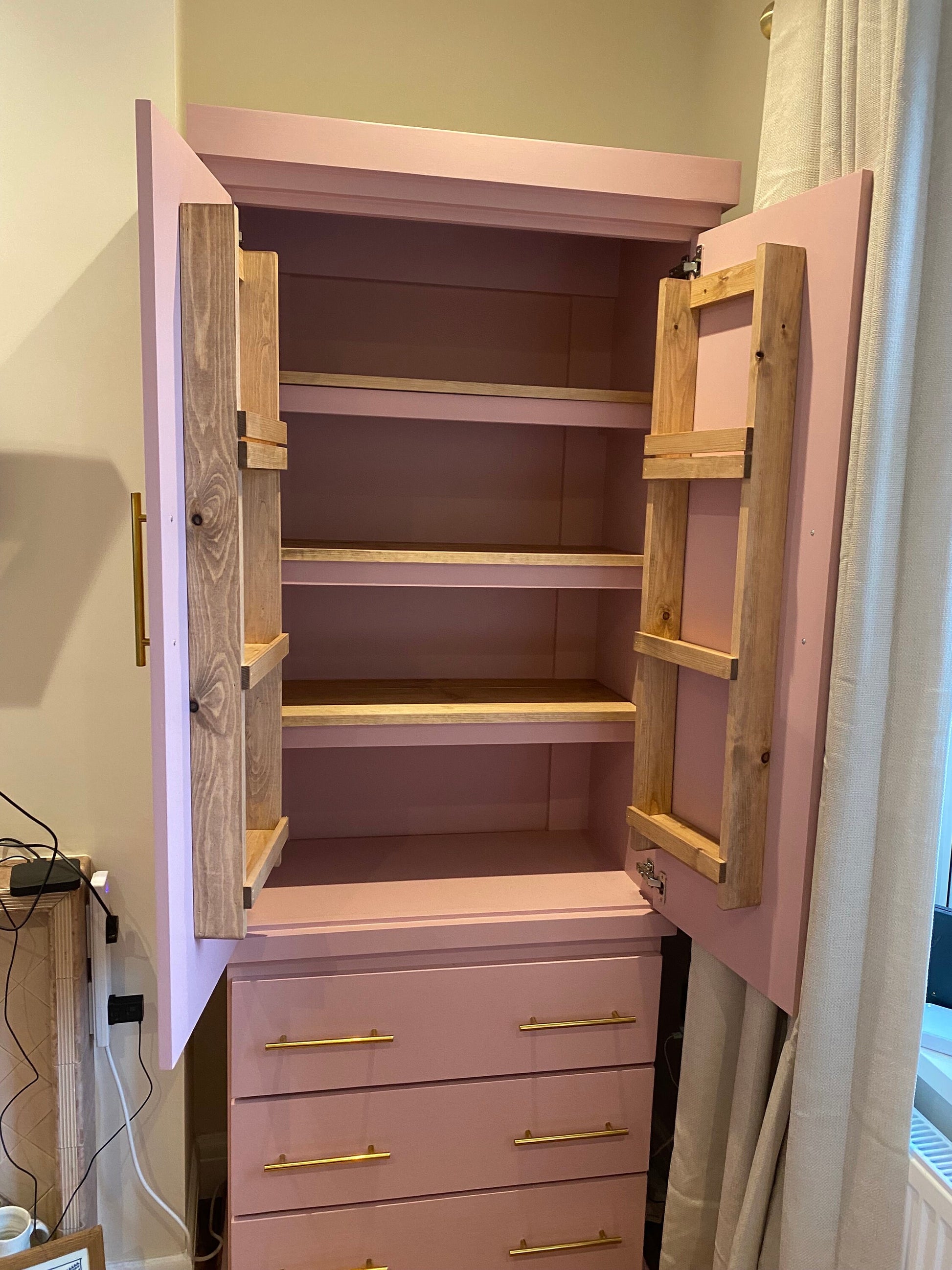 The Swansea bespoke custom made to order pantry larder kitchen cupboard finished in your chosen farrow and ball colour and handle choice