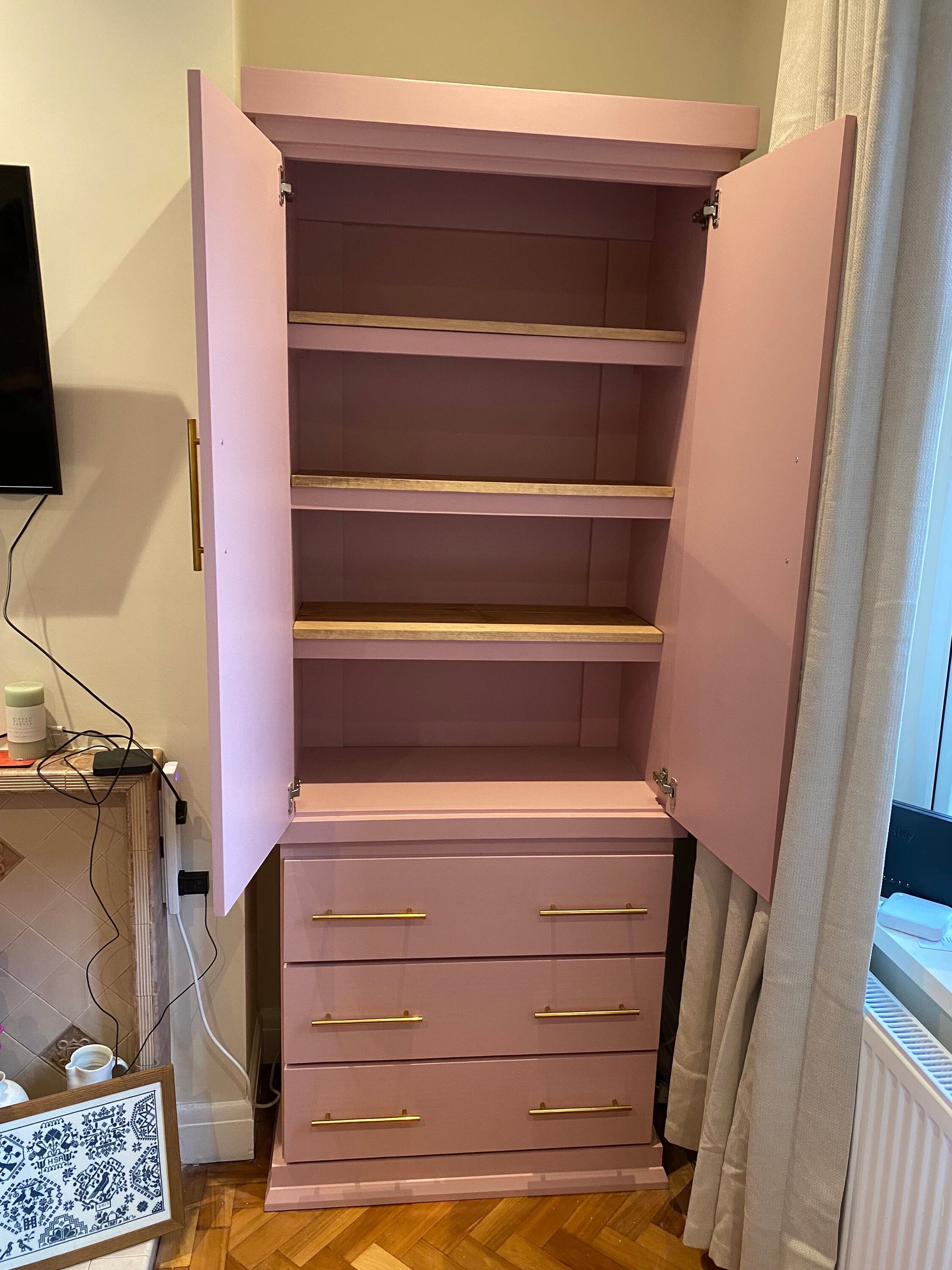 The Swansea bespoke custom made to order pantry larder kitchen cupboard finished in your chosen farrow and ball colour and handle choice