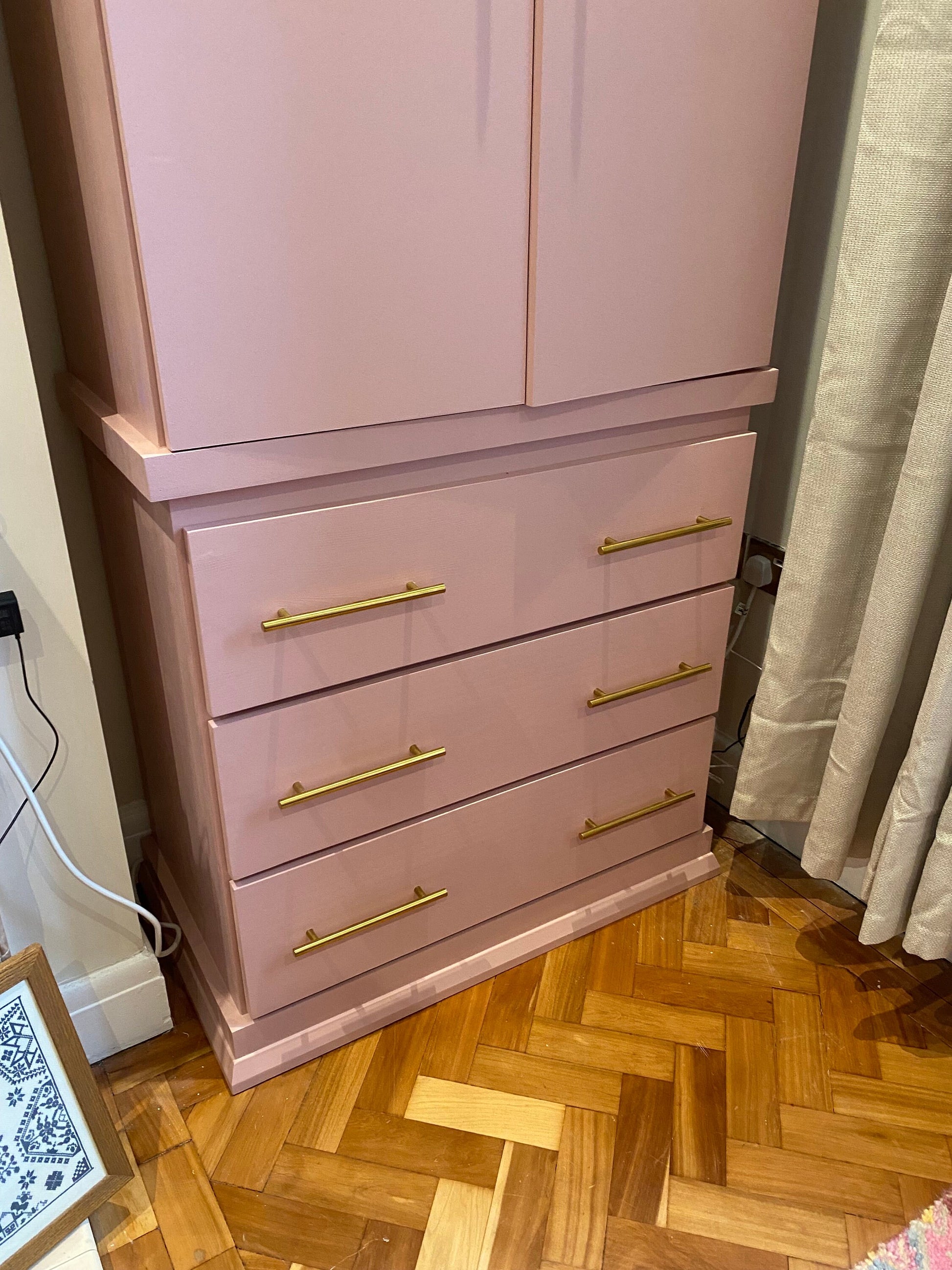 The Swansea bespoke custom made to order pantry larder kitchen cupboard finished in your chosen farrow and ball colour and handle choice