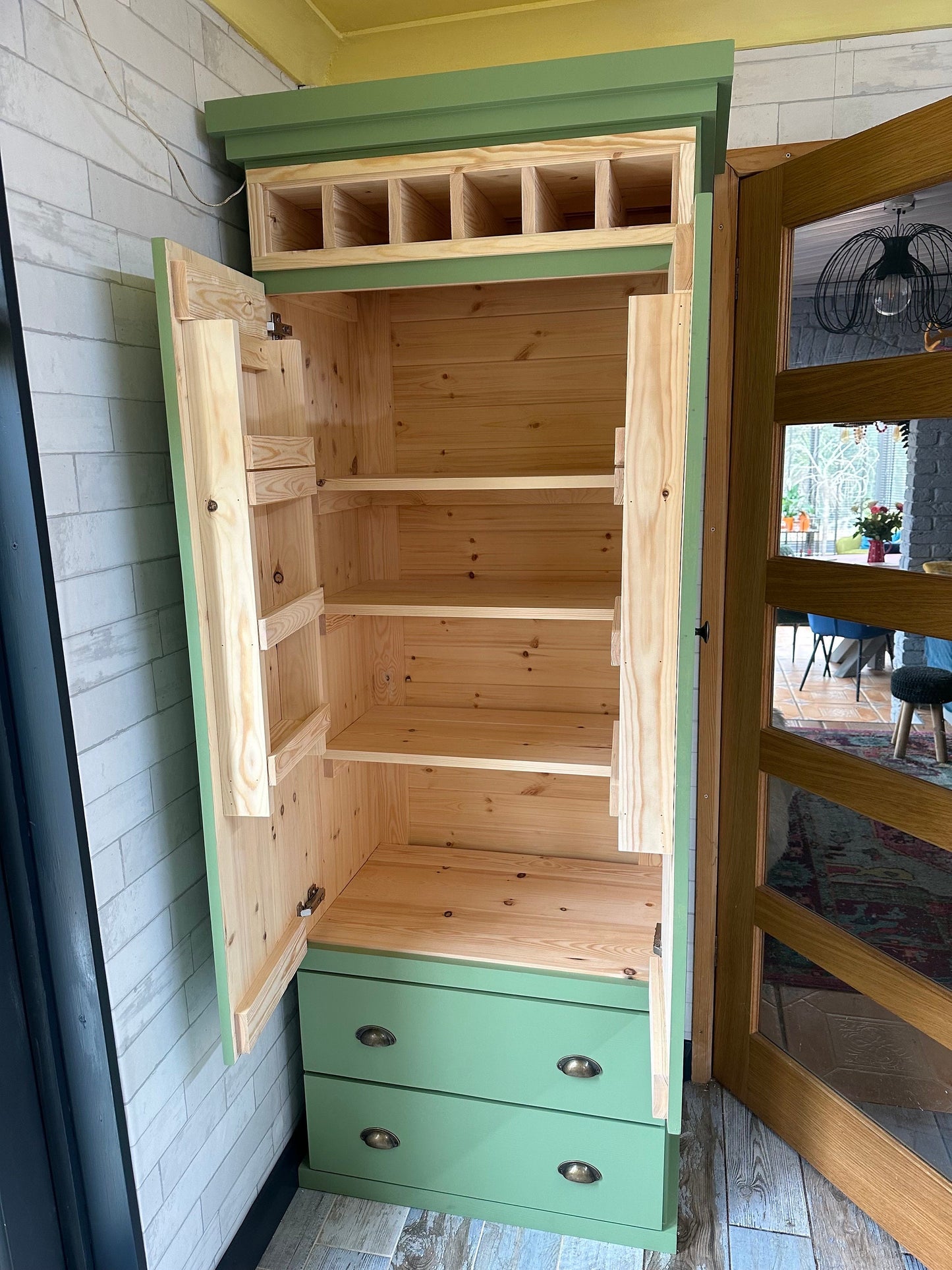 The Stoke Handcrafted bespoke custom made to order pantry larder kitchen cupboard storage finished in your chosen farrow and ball colour