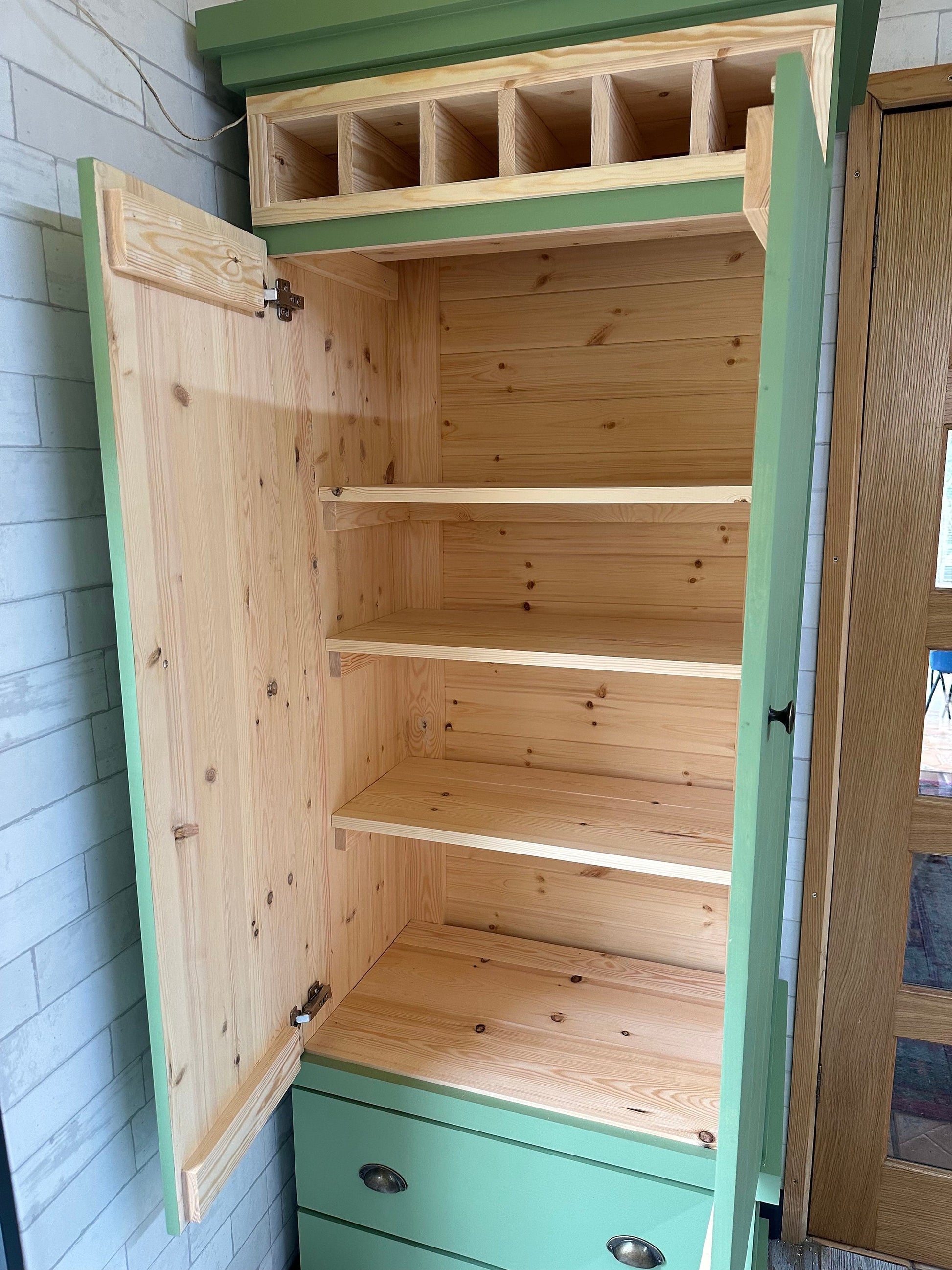 The Stoke Handcrafted bespoke custom made to order pantry larder kitchen cupboard storage finished in your chosen farrow and ball colour