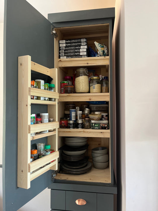The Loughton Handcrafted bespoke custom made to order pantry larder kitchen cupboard storage