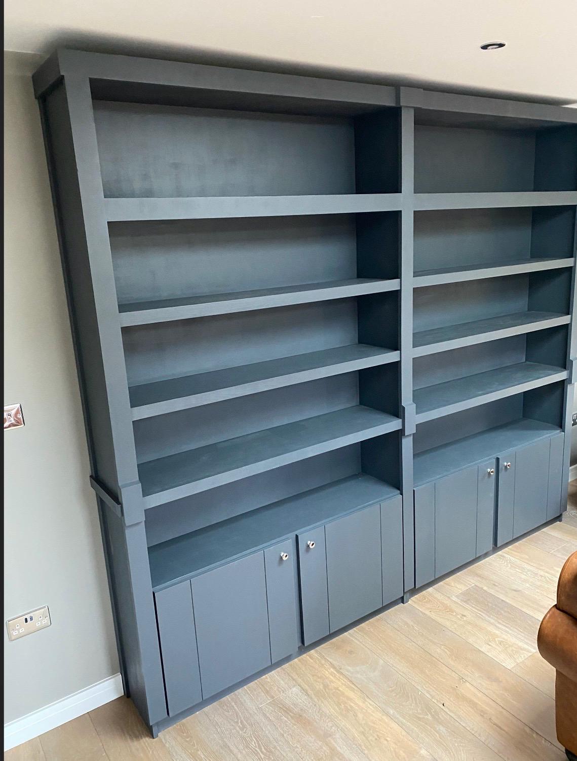 Wotten bookcase handcrafted bespoke made to order deposit option available finished in your chosen colour choice