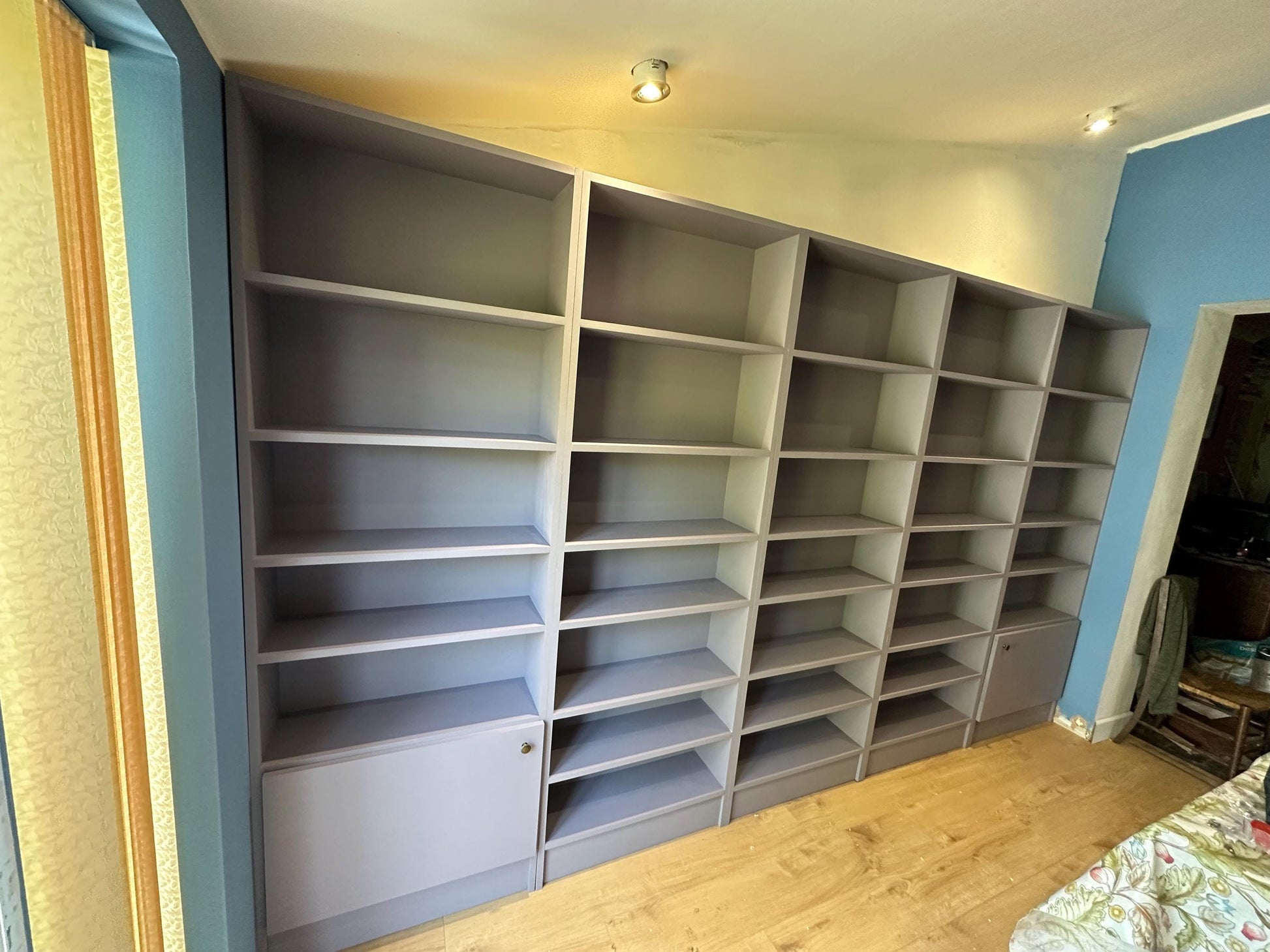 The bay bookcase handcrafted bespoke made to order deposit option available finished in your chosen colour choice