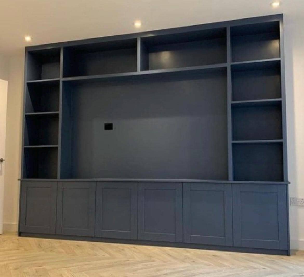 The sparrow media centre bookcase custom bespoke made to order any farrow and ball colour finish deposit option available