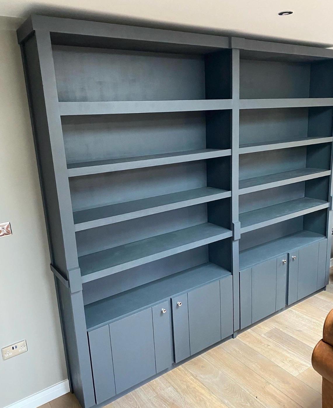 Wotten bookcase handcrafted bespoke made to order deposit option available finished in your chosen colour choice