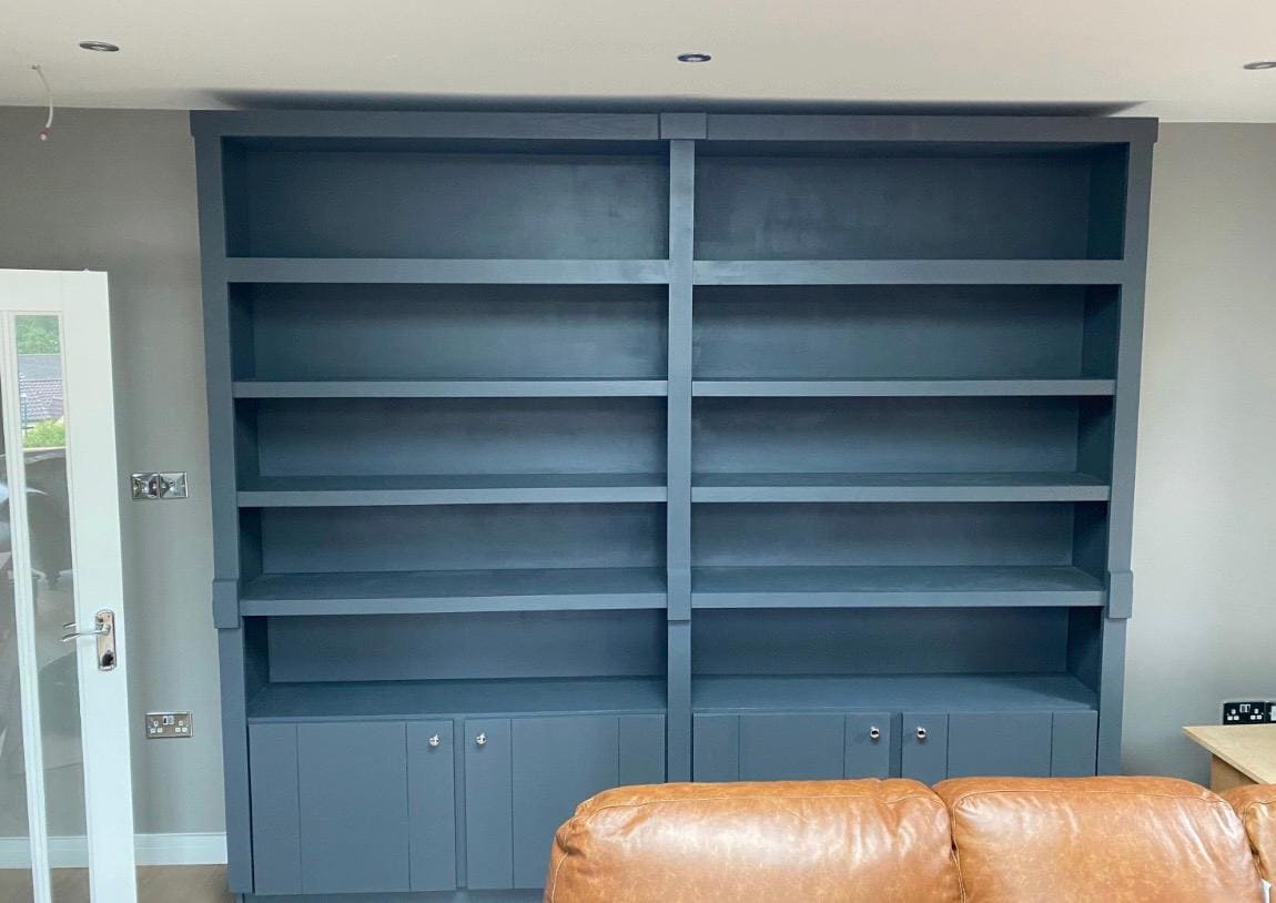 Wotten bookcase handcrafted bespoke made to order deposit option available finished in your chosen colour choice