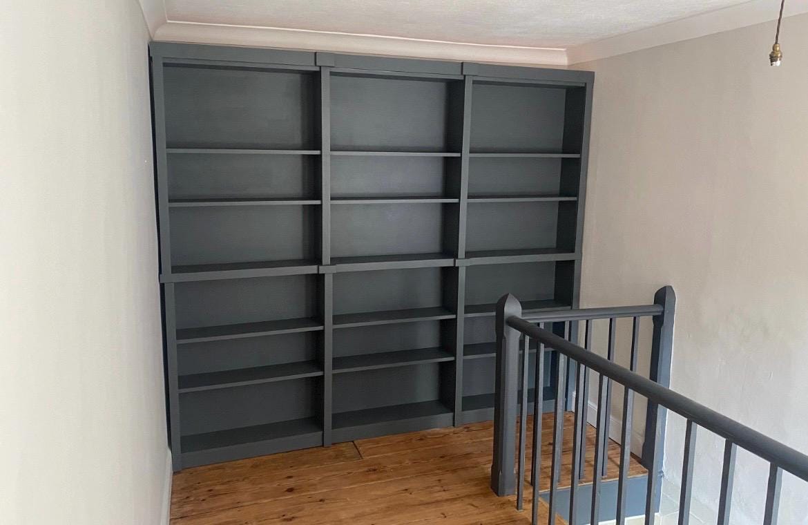 Cambridge bookcase handcrafted bespoke made to order deposit option available finished in your chosen colour choice