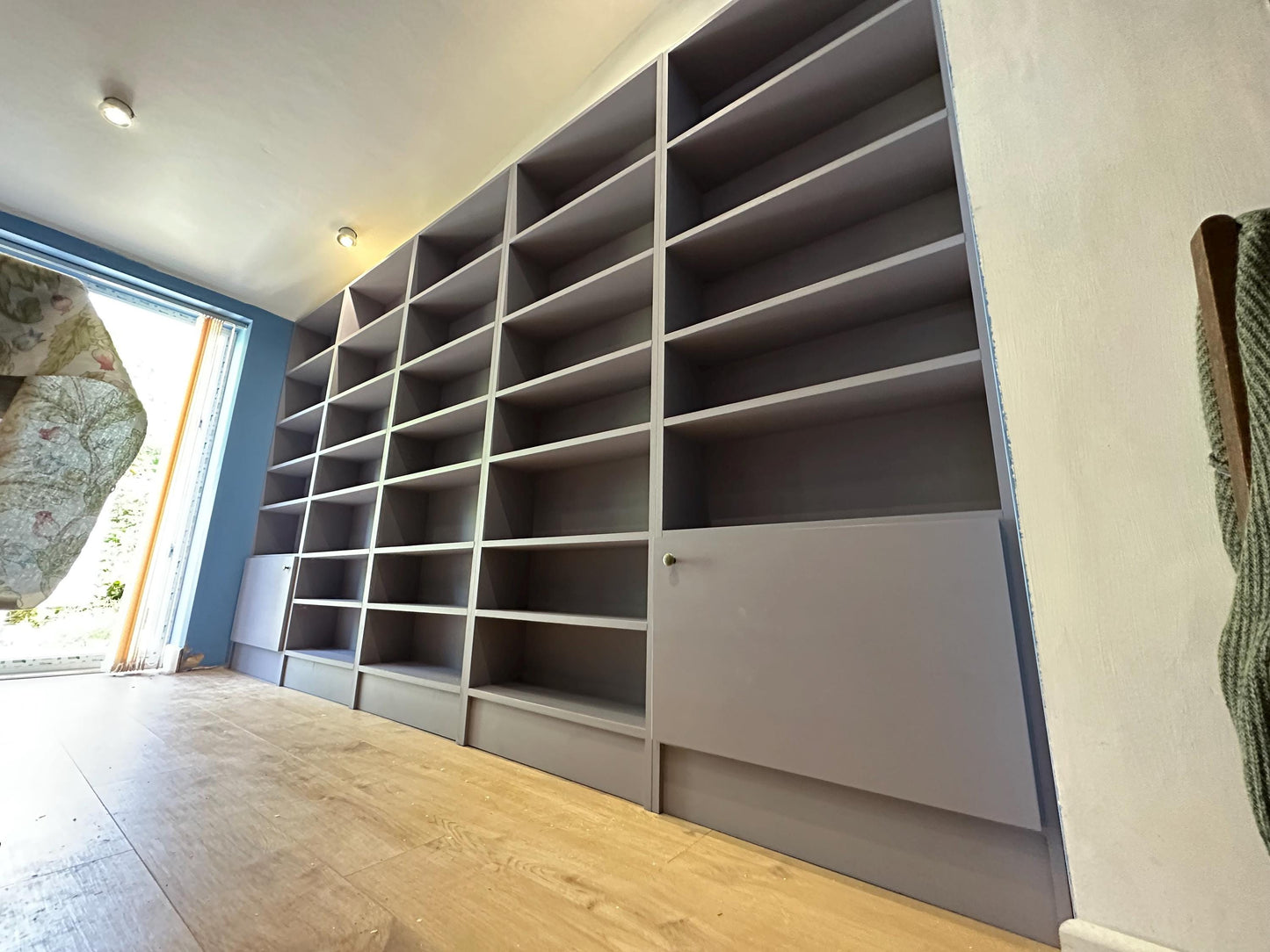 The bay bookcase handcrafted bespoke made to order deposit option available finished in your chosen colour choice