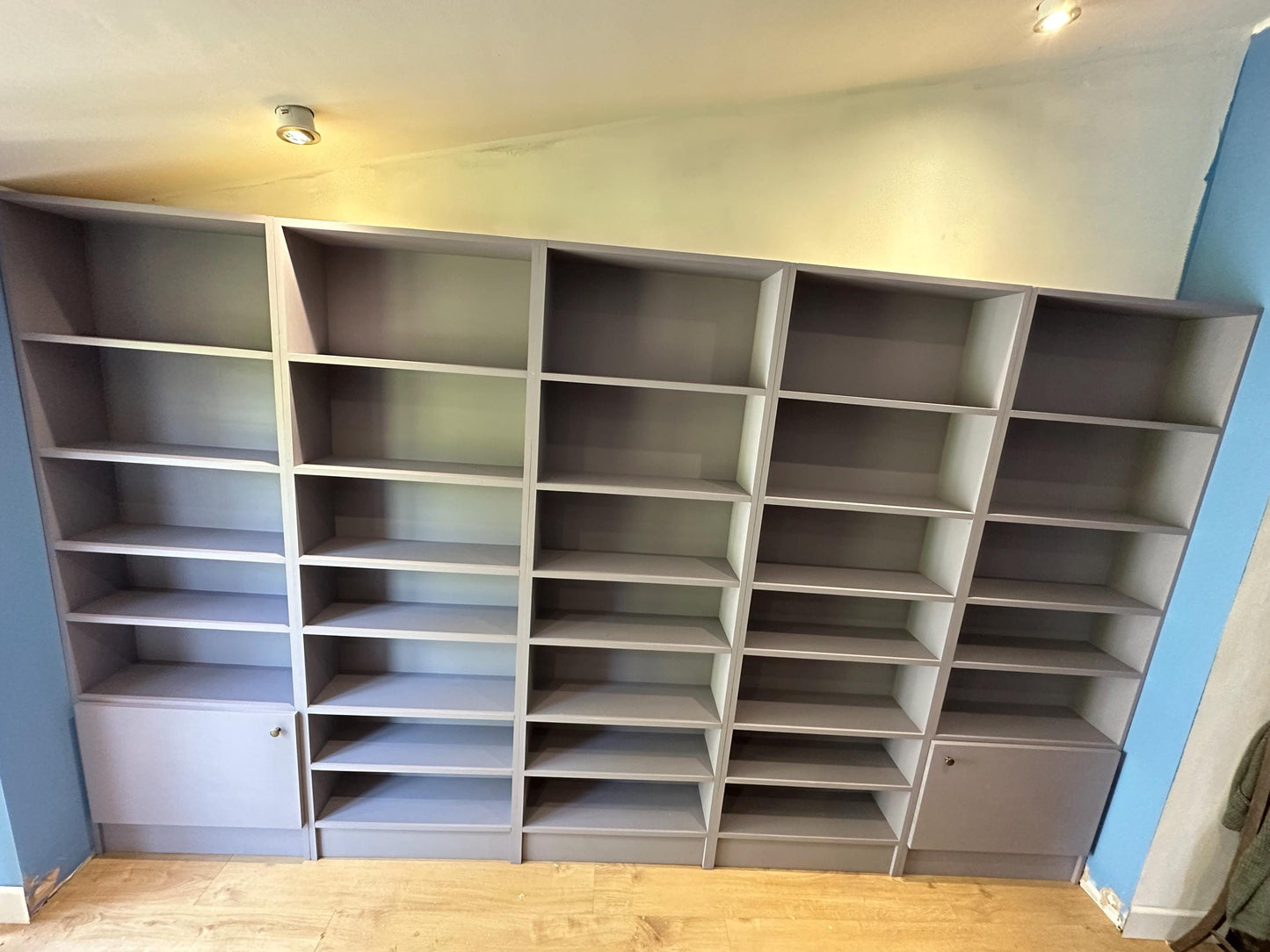 The bay bookcase handcrafted bespoke made to order deposit option available finished in your chosen colour choice