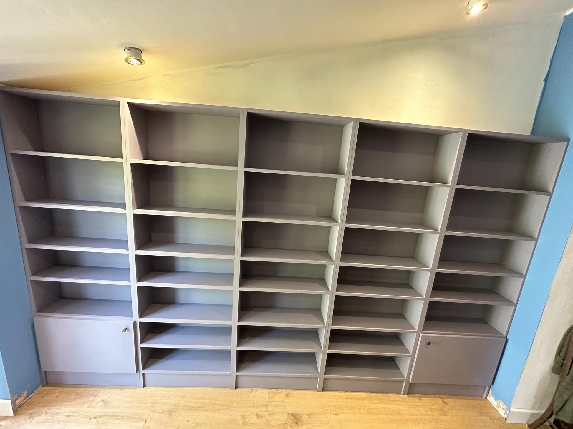 The bay bookcase handcrafted bespoke made to order deposit option available finished in your chosen colour choice