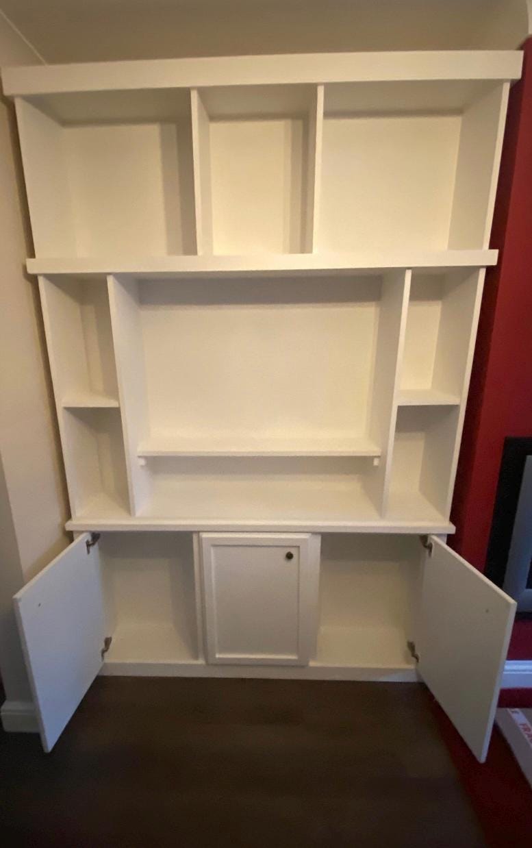 The raven media centre bookcase custom bespoke made to order any farrow and ball colour finish deposit option available
