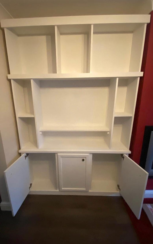 The raven media centre bookcase custom bespoke made to order any farrow and ball colour finish deposit option available