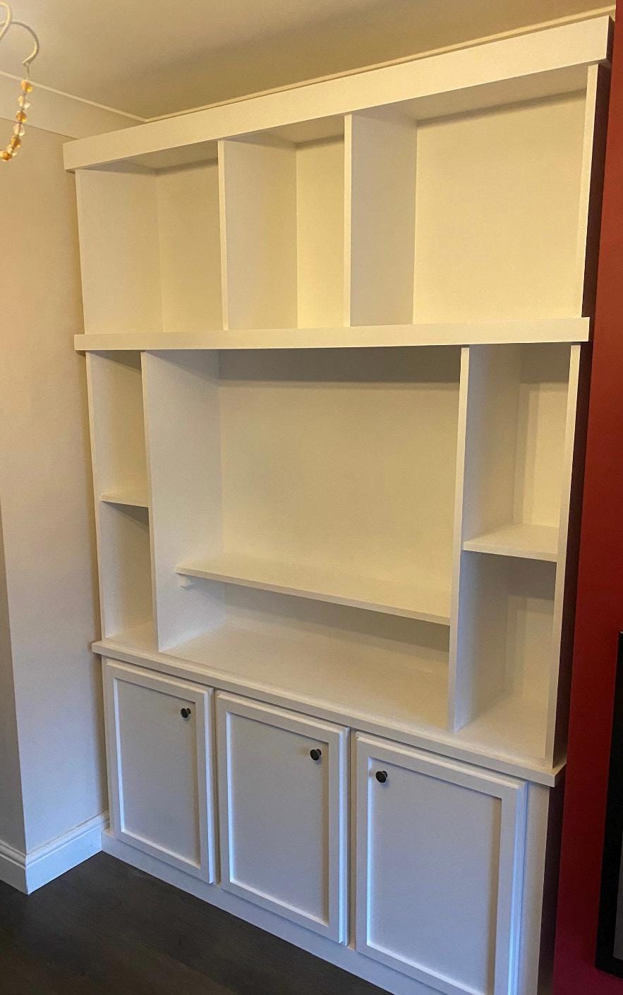 The raven media centre bookcase custom bespoke made to order any farrow and ball colour finish deposit option available