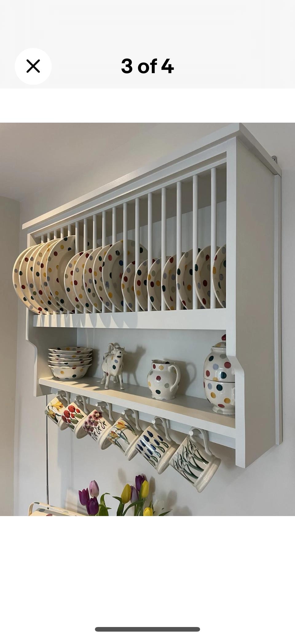 The Coxbench handmade kitchen plate rack storage finished in your chosen farrow and ball colour