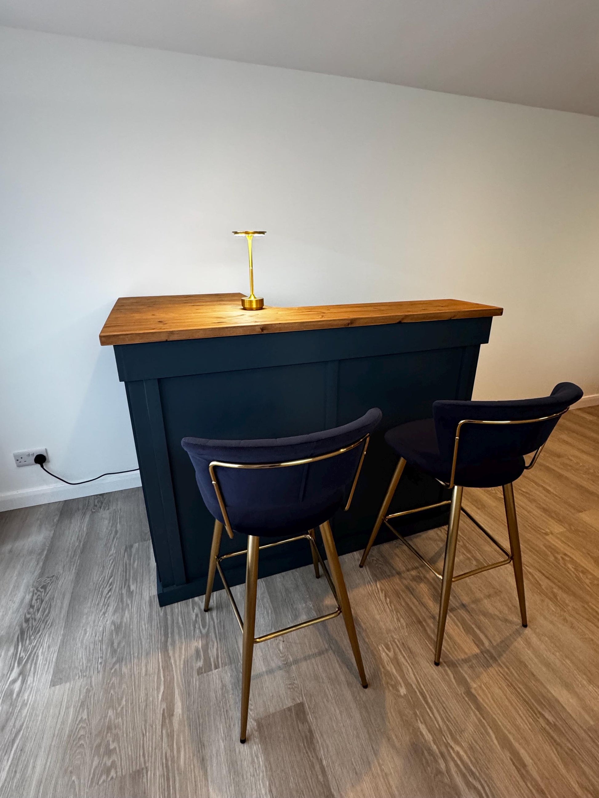 The Dunsley 900mm Deep Premium Bar with fridge space - finished in any farrow and ball colour can made left or right handed